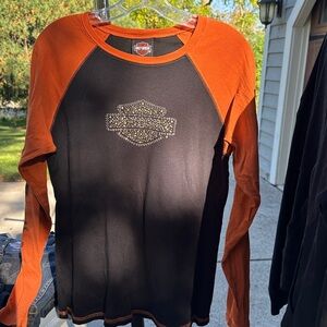 Harley-Davidson Black and Orange Raglan Shirt